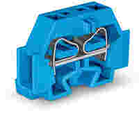 2-conductor terminal block; without push-buttons; suitable for Ex i applications; with fixing flange; 1-pole; for screw or similar mounting types; Fixing hole 3.2 mm Ø; 4 mm²; CAGE CLAMP®; 4,00 mm²; blue