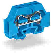 2-conductor terminal block; without push-buttons; suitable for Ex i applications; with snap-in mounting foot; 1-pole; for plate thickness 0.6 - 1.2 mm; Fixing hole 3.5 mm Ø; 4 mm²; CAGE CLAMP®; 4,00 mm²; blue