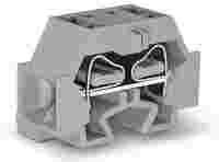 4-conductor terminal block; without push-buttons; with fixing flange; 1-pole; for screw or similar mounting types; Fixing hole 3.2 mm Ø; 4 mm²; CAGE CLAMP®; 4,00 mm²; gray