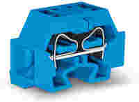 4-conductor terminal block; without push-buttons; suitable for Ex i applications; with fixing flange; 1-pole; for screw or similar mounting types; Fixing hole 3.2 mm Ø; 4 mm²; CAGE CLAMP®; 4,00 mm²; blue