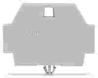 End plate; with snap-in mounting foot; gray