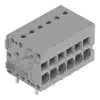 PCB terminal block; 1.5 mm²; Pin spacing 3.5 mm; 6-pole; Push-in CAGE CLAMP®; 1,50 mm²; gray