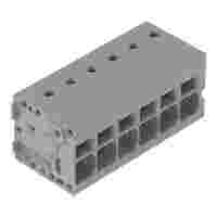 PCB terminal block; 2.5 mm²; Pin spacing 5 mm; 6-pole; Push-in CAGE CLAMP®; 2,50 mm²; gray