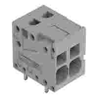 PCB terminal block; Push-in CAGE CLAMP with operating lever; AWG 24 - 10; Pin spacing 5 mm; 2-pole; side entry; gray