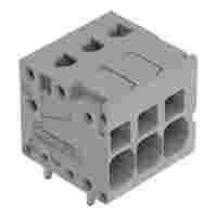 PCB terminal block; Push-in CAGE CLAMP with operating lever; AWG 24 - 10; Pin spacing 5 mm; 3-pole; side entry; gray