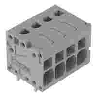 PCB terminal block; Push-in CAGE CLAMP with operating lever; AWG 24 - 10; Pin spacing 5 mm; 4-pole; side entry; gray