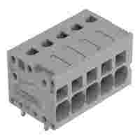 PCB terminal block; Push-in CAGE CLAMP with operating lever; AWG 24 - 10; Pin spacing 5 mm; 5-pole; side entry; gray