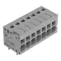PCB terminal block; Push-in CAGE CLAMP with operating lever; AWG 24 - 10; Pin spacing 5 mm; 7-pole; side entry; gray