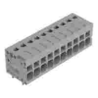 PCB terminal block; Push-in CAGE CLAMP with operating lever; AWG 24 - 12; Pin spacing 5 mm; 10-pole; side entry; gray