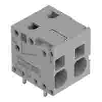 PCB terminal block; Push-in CAGE CLAMP with operating lever; AWG 24 - 12; Pin spacing 7.5 mm; 2-pole; side entry; gray