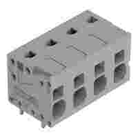 PCB terminal block; Push-in CAGE CLAMP with operating lever; AWG 24 - 12; Pin spacing 7.5 mm; 4-pole; side entry; gray