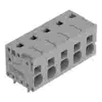 PCB terminal block; Push-in CAGE CLAMP with operating lever; AWG 24 - 12; Pin spacing 7.5 mm; 5-pole; side entry; gray