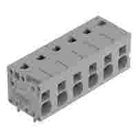 PCB terminal block; Push-in CAGE CLAMP with operating lever; AWG 24 - 12; Pin spacing 7.5 mm; 6-pole; side entry; gray