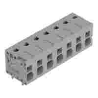 WAGO PCB terminal block; Push-in CAGE CLAMP with operating lever; AWG 24 - 12; Pin spacing 7.5 mm; 7-pole; side entry; gray