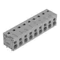 PCB terminal block; Push-in CAGE CLAMP with operating lever; AWG 24 - 12; Pin spacing 7.5 mm; 9-pole; side entry; gray