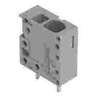 PCB terminal block; Push-in CAGE CLAMP with operating lever; AWG 24 - 10; Pin spacing 5 mm; 1-pole; top entry; gray