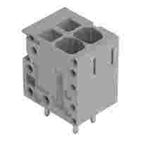 PCB terminal block; Push-in CAGE CLAMP with operating lever; AWG 24 - 10; Pin spacing 5 mm; 2-pole; top entry; gray