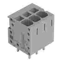 PCB terminal block; Push-in CAGE CLAMP with operating lever; AWG 24 - 10; Pin spacing 5 mm; 3-pole; top entry; gray