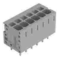 PCB terminal block; Push-in CAGE CLAMP with operating lever; AWG 24 - 10; Pin spacing 5 mm; 6-pole; top entry; gray