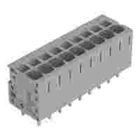PCB terminal block; Push-in CAGE CLAMP with operating lever; AWG 24 - 10; Pin spacing 5 mm; 9-pole; top entry; gray