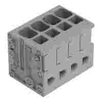 PCB terminal block; Push-in CAGE CLAMP with operating lever; AWG 24 - 12; Pin spacing 5 mm; 14-pole; top entry; gray