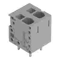 PCB terminal block; Push-in CAGE CLAMP with operating lever; AWG 24 - 12; Pin spacing 7.5 mm; 2-pole; top entry; gray