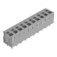 PCB terminal block; Push-in CAGE CLAMP with operating lever; AWG 24 - 12; Pin spacing 7.5 mm; 10-pole; top entry; gray