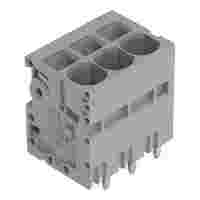 PCB terminal block; Pin spacing 7.5 mm; double pinning; 3-pole; Push-in CAGE CLAMP®; gray