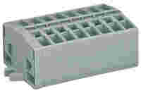 2-conductor terminal strip; without push-buttons; with fixing flanges; 8-pole; for screw or similar mounting types; Fixing hole 3.2 mm Ø; 2.5 mm²; CAGE CLAMP®; gray