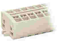 WAGO 4-conductor terminal strip; without push-buttons; suitable for Ex e II applications; with fixing flanges; 6-pole; for screw or similar mounting types; Fixing hole 3.2 mm Ø; 2.5 mm²; CAGE CLAMP®; 2,50 mm²; light gray