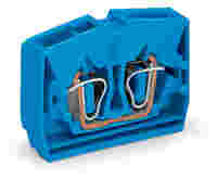 2-conductor end terminal block; without push-buttons; suitable for Ex i applications; with fixing flange; 1-pole; for screw or similar mounting types; Fixing hole 3.2 mm Ø; 2.5 mm²; CAGE CLAMP®; 2,50 mm²; blue