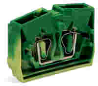 2-conductor center terminal block; without push-buttons; 1-pole; 2.5 mm²; CAGE CLAMP®; green-yellow