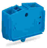 4-conductor terminal block; without push-buttons; suitable for Ex i applications; with snap-in mounting foot; 1-pole; for plate thickness 0.6 - 1.2 mm; Fixing hole 3.5 mm Ø; 2.5 mm²; CAGE CLAMP®; 2,50 mm²; blue