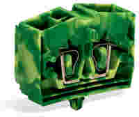 4-conductor terminal block; without push-buttons; with snap-in mounting foot; 1-pole; for plate thickness 0.6 - 1.2 mm; Fixing hole 3.5 mm Ø; 2.5 mm²; CAGE CLAMP®; green-yellow