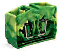 4-conductor center terminal block; without push-buttons; 1-pole; 2.5 mm²; CAGE CLAMP®; green-yellow
