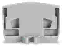 End plate; with fixing flange; 4 mm thick; gray