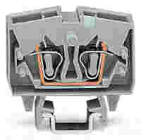 WAGO 2-conductor miniature through terminal block; 2.5 mm²; with test option; center marking; for DIN-15 rail; CAGE CLAMP®; 2,50 mm²; gray