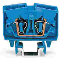 WAGO 2-conductor miniature through terminal block; 2.5 mm²; with test option; suitable for Ex i applications; center marking; for DIN-15 rail; CAGE CLAMP®; 2,50 mm²; blue