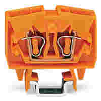 WAGO 2-conductor miniature through terminal block; 2.5 mm²; with test option; center marking; for DIN-15 rail; CAGE CLAMP®; 2,50 mm²; orange