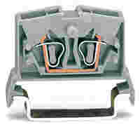 WAGO 2-conductor miniature through terminal block; 2.5 mm²; with test option; center marking; for DIN-rail 35 x 15 and 35 x 7.5; CAGE CLAMP®; 2,50 mm²; gray