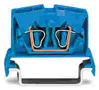 WAGO 2-conductor miniature through terminal block; 2.5 mm²; with test option; suitable for Ex i applications; center marking; for DIN-rail 35 x 15 and 35 x 7.5; CAGE CLAMP®; 2,50 mm²; blue