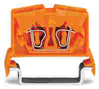 WAGO 2-conductor miniature through terminal block; 2.5 mm²; with test option; center marking; for DIN-rail 35 x 15 and 35 x 7.5; CAGE CLAMP®; 2,50 mm²; orange