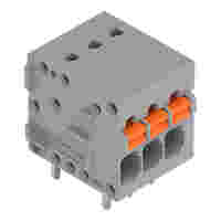 PCB terminal block; push-button; 1.5 mm²; Pin spacing 3.5 mm; 3-pole; Push-in CAGE CLAMP®; 1,50 mm²; gray