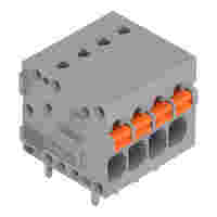 PCB terminal block; push-button; 1.5 mm²; Pin spacing 3.5 mm; 4-pole; Push-in CAGE CLAMP®; 1,50 mm²; gray