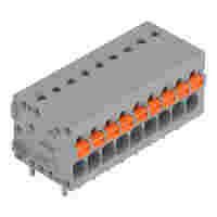 PCB terminal block; push-button; 1.5 mm²; Pin spacing 3.5 mm; 9-pole; Push-in CAGE CLAMP®; 1,50 mm²; gray