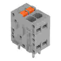 PCB terminal block; push-button; 1.5 mm²; Pin spacing 3.5 mm; 2-pole; Push-in CAGE CLAMP®; 1,50 mm²; gray