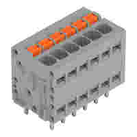 PCB terminal block; push-button; 1.5 mm²; Pin spacing 3.5 mm; 6-pole; Push-in CAGE CLAMP®; 1,50 mm²; gray