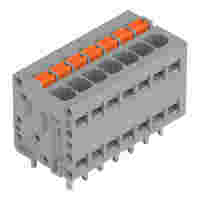 PCB terminal block; push-button; 1.5 mm²; Pin spacing 3.5 mm; 7-pole; Push-in CAGE CLAMP®; 1,50 mm²; gray