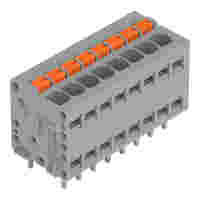 PCB terminal block; push-button; 1.5 mm²; Pin spacing 3.5 mm; 8-pole; Push-in CAGE CLAMP®; 1,50 mm²; gray