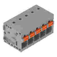 PCB terminal block; push-button; 2.5 mm²; Pin spacing 5 mm; 5-pole; Push-in CAGE CLAMP®; 2,50 mm²; gray